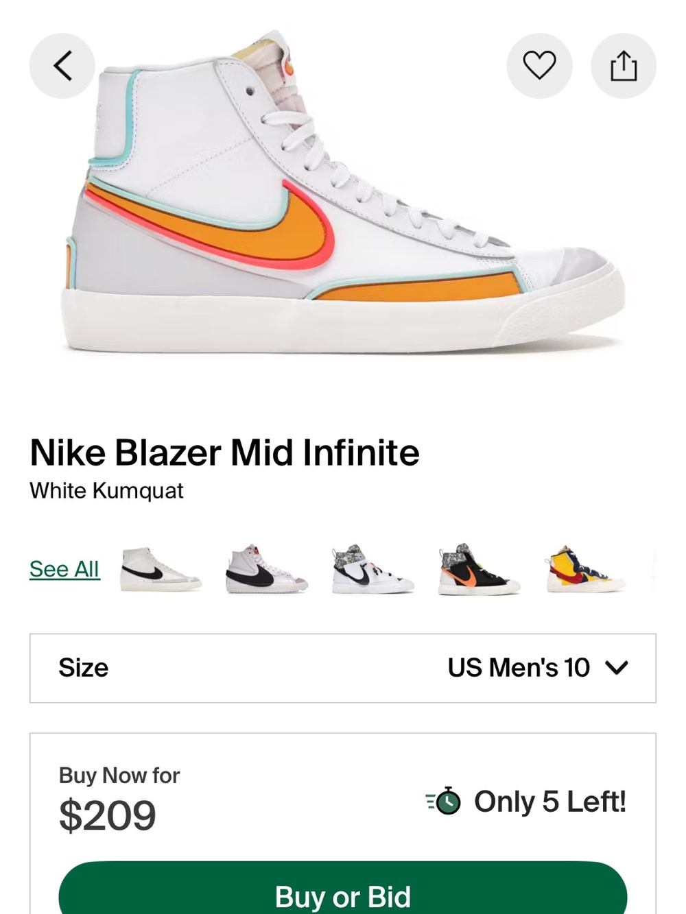 Nike White High-Top Sneakers with Orange, Red and Teal Accents